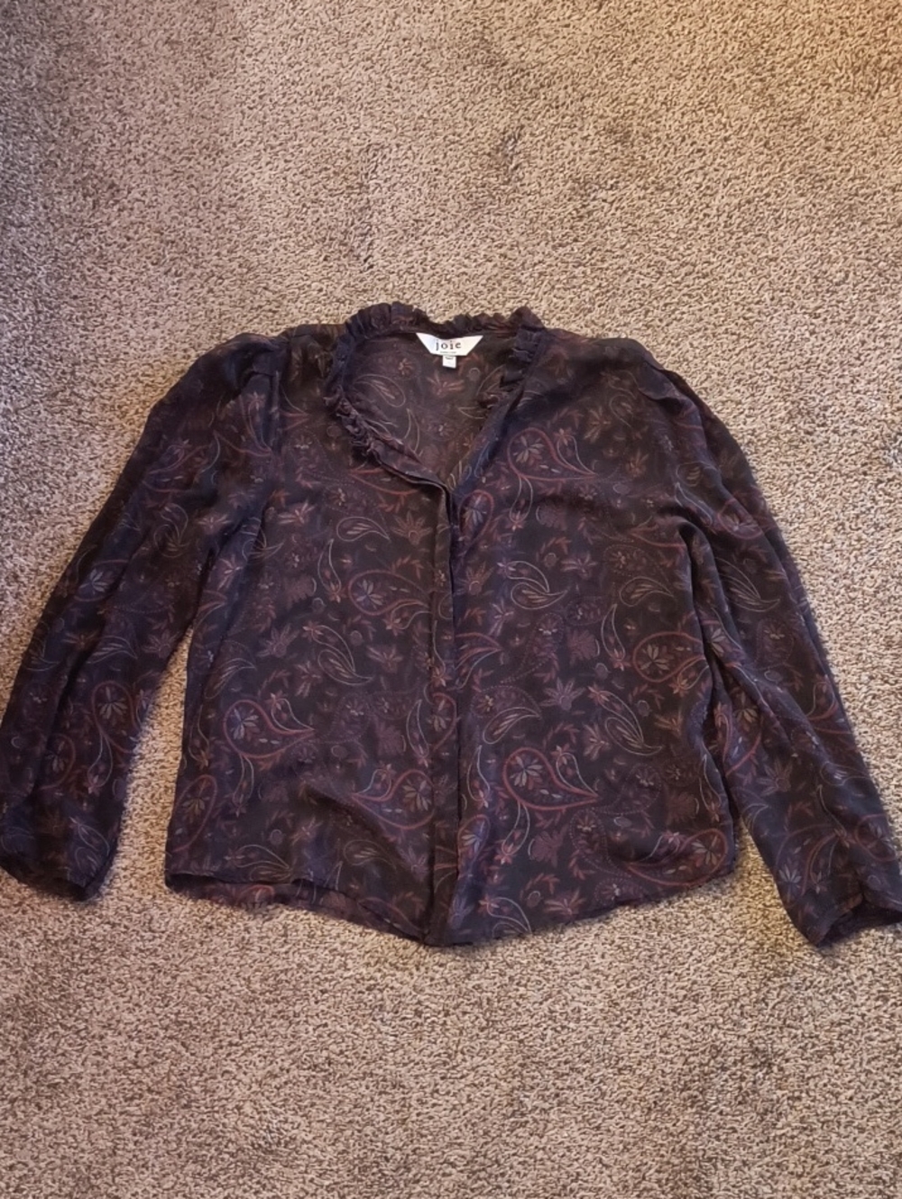 Joie Women's Black Floral Paisley Lightweight Blazer